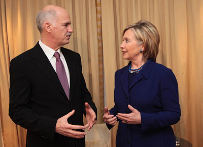 G Papandreou Hillary Clinton